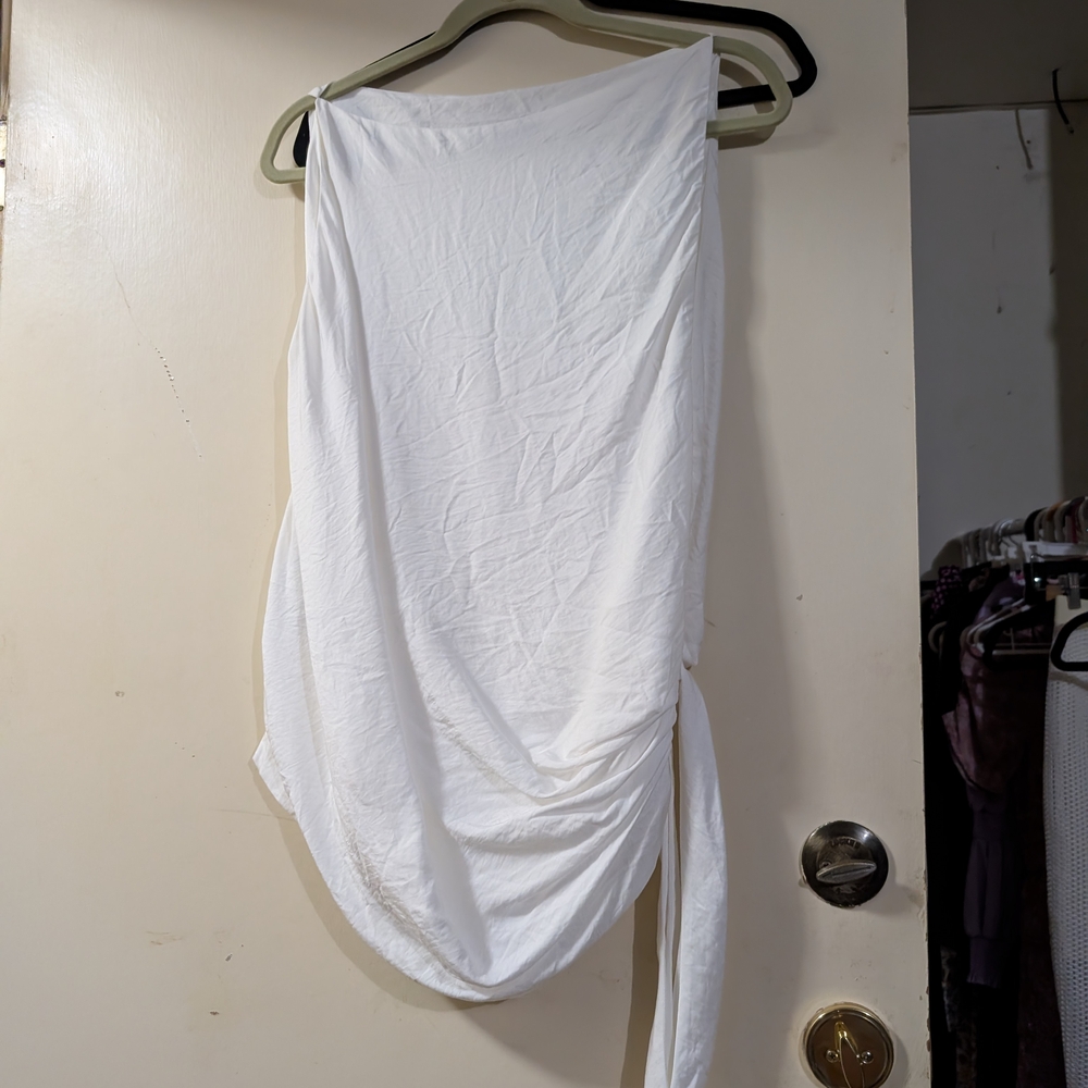 Tom Ford Draped White Sleeveless Top Size 4 - Picture 2 of 5